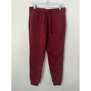 Hollister Jogger Sweatpants Size Medium Pull On Drawstring Fleece Active Red
